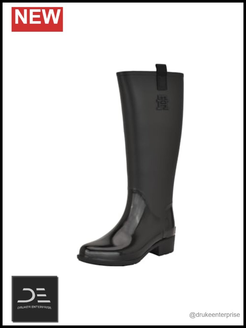Knee High Rain Boots Polyurethane Pull-On Round Toe